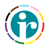 An unaltered IR teal logo surrounded by a rainbow which colours reflect those in the 'progressive pride flag' which includes representation of marginalised groups in the LGBTTQIA+ community. The colours symbolise life (red), healing (orange), new ideas (yellow), prosperity (green), serenity (blue), spirit (violet), people of colour (black and brown), the trans community (white, blue, and pink).