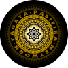 A black and gold circular logo that represents our Tagata Pasifika Network. The name of the network is on the outside. A compass point star sits at the centre and is encircled by traditional Polynesian design motifs.