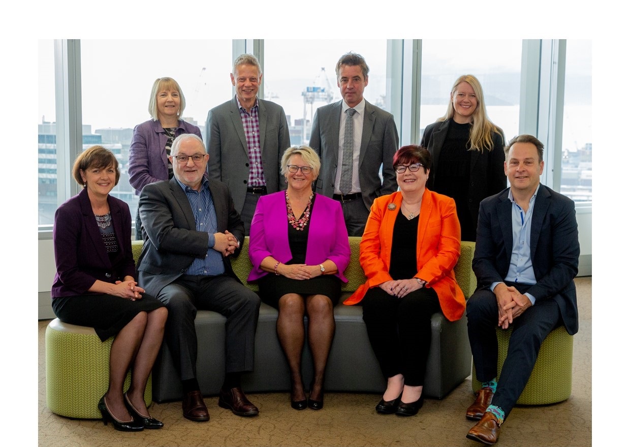 Top row, left to right: Cath Atkins, Mike Cunnington, David Carrigan and Michelle Redington. Bottom row, left to right: Sharon Thompson, Greg James, Naomi Ferguson, Mary Craig and Gary Baird.